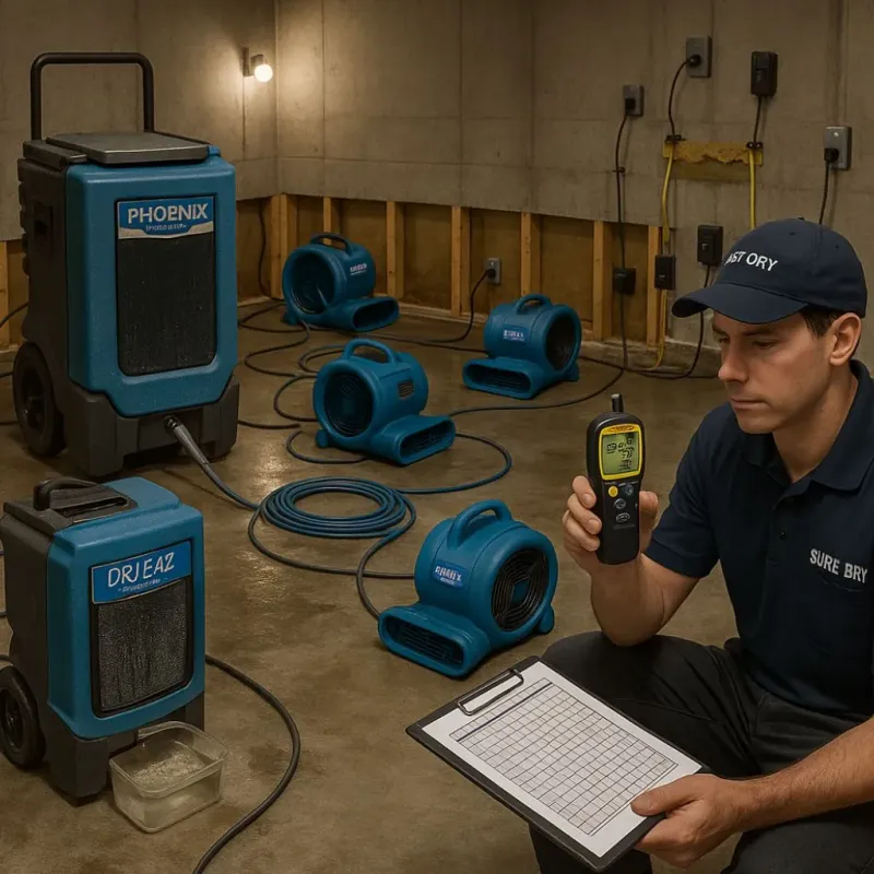 Structural Drying and Dehumidification process in Dunkirk, MD